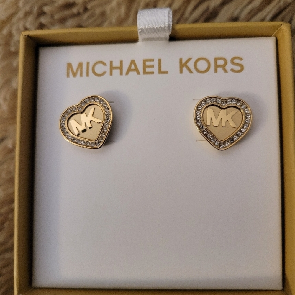 Michael Kors Gold Heart Stud Earrings